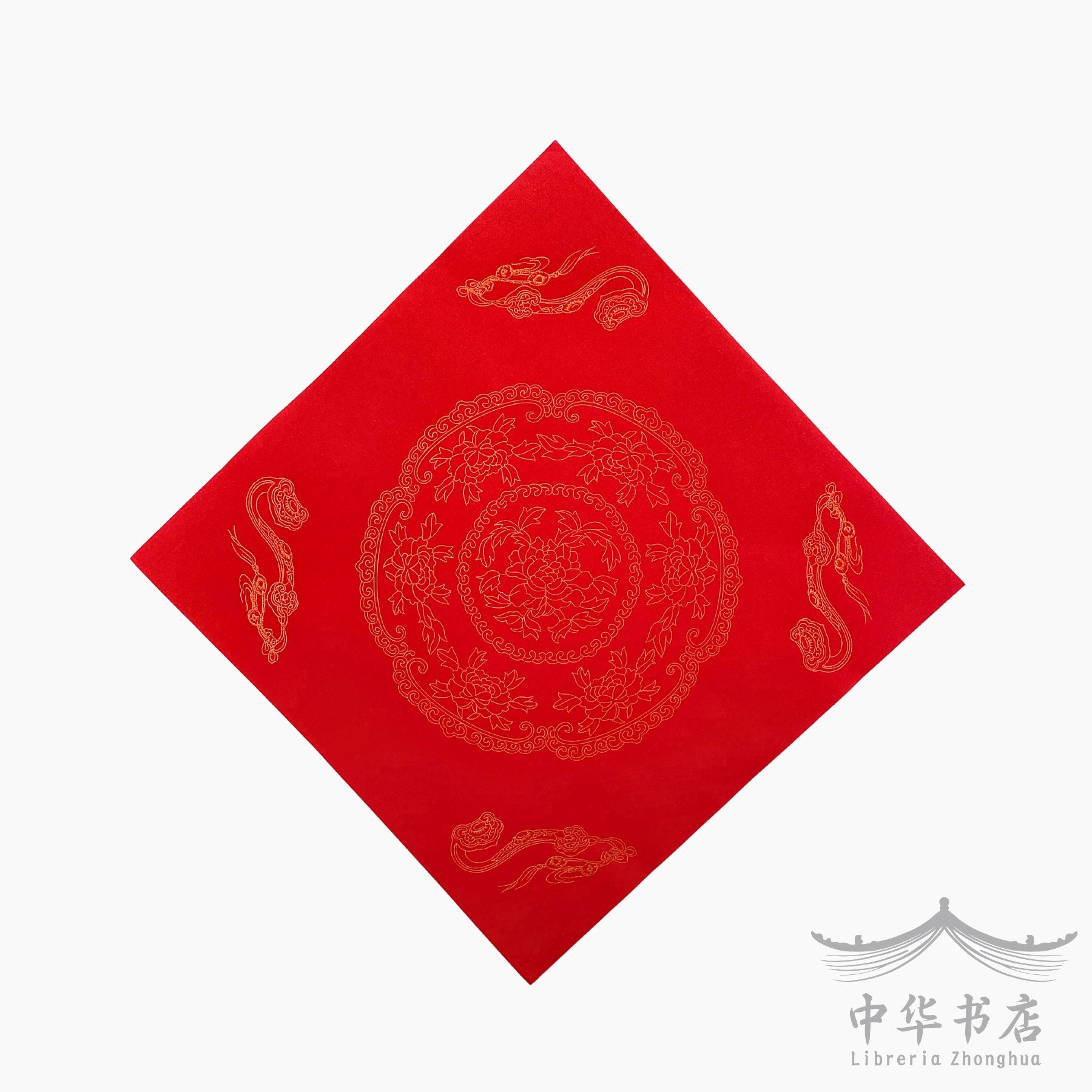 Papel rojo con detalle floral