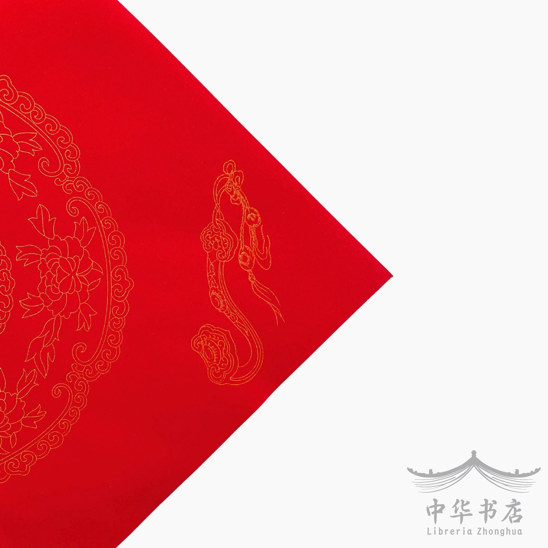 Papel rojo con detalle floral