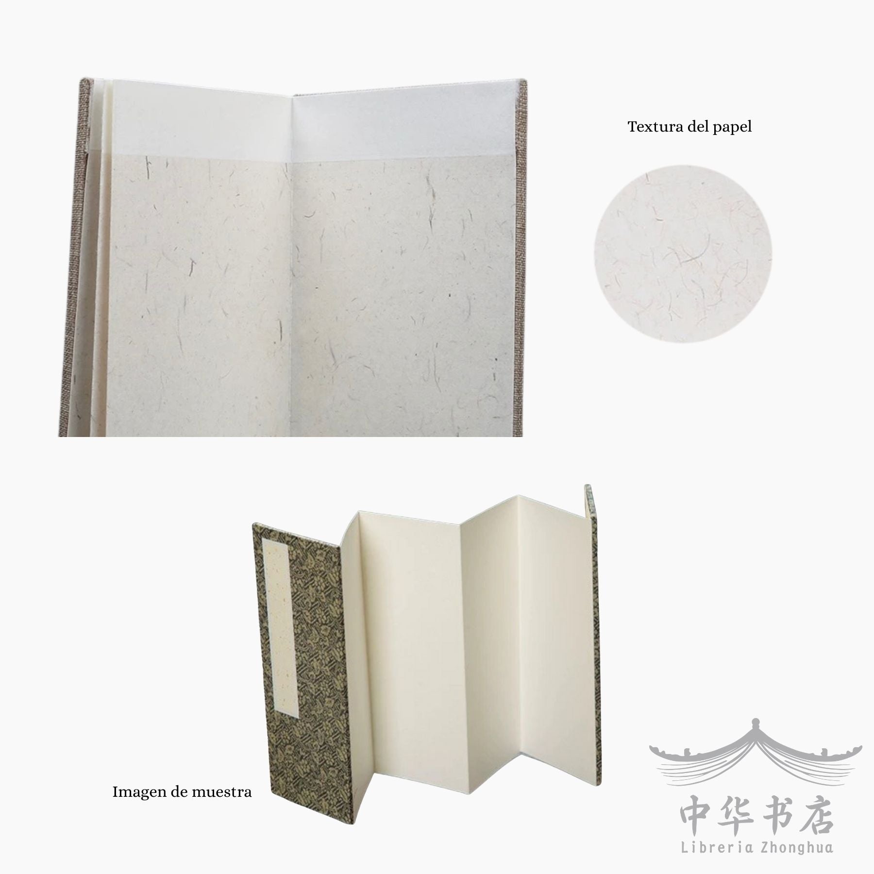 Papel xuan crudo con fibra de cáñamo - acordeón